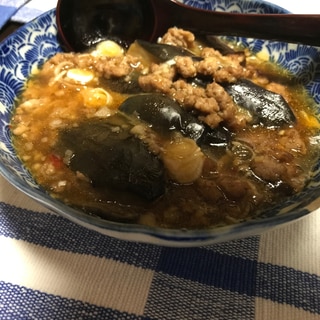 麻婆茄子スープ